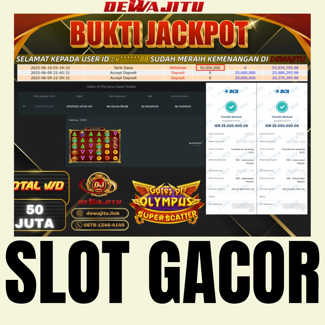 Dewajitu Live RTP 98 % 👋 Gates of Olympus & 650+ Slot, Event Maxwin 25 Jt
